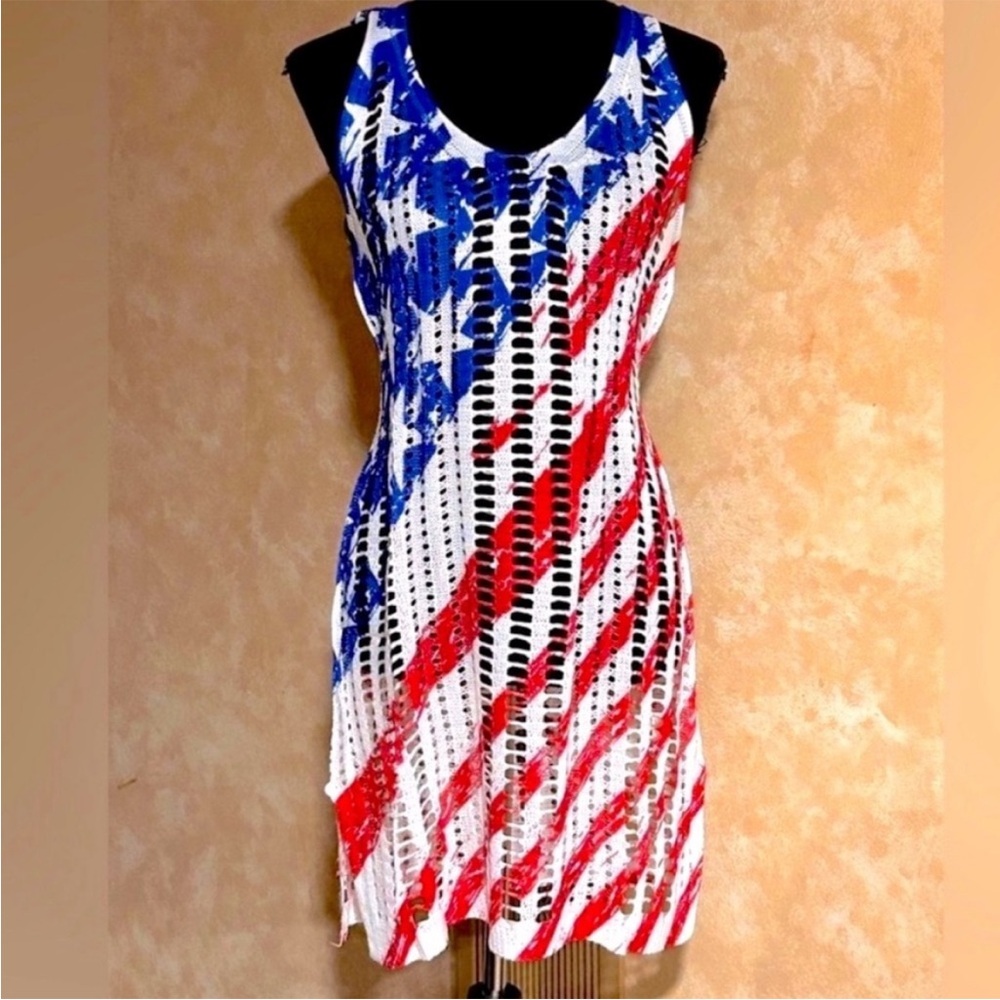 🇺🇸 Stars & Stripes American Flag Print Cover Up - Picture 7 of 8